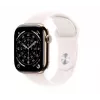 Watch Series 11 GPS + Cellular 42mm Gold Titanium Case with Light Blush Sport Band - S/M