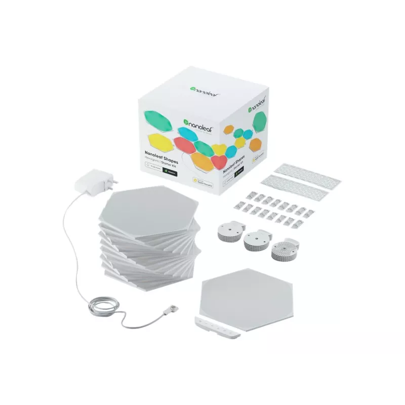 LED hexagon panel light Nanoleaf NL42-6002HX-15PK, RGB, 15‑pack, AC power