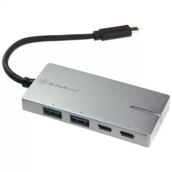 USB 3.1-C adapter SILVERSTONE SST-EP09C — USB-C to USB-A connectivity, Silver finish
