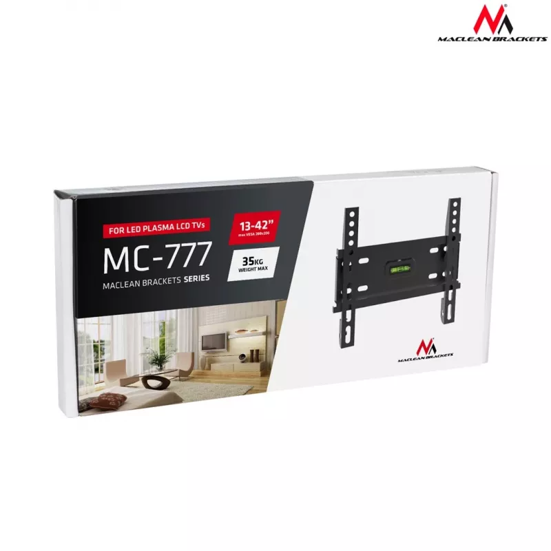 TV wall mount MACLEAN MC-777 for 13 inch–42 inch TVs, up to 35 kg, VESA 75x75–200x200, metal, black