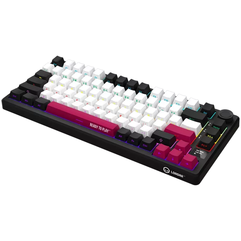 Mechanical gaming keyboard LORGAR KBP7075W — wireless, Black, Red switches, EN layout