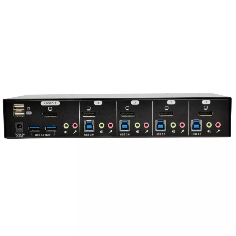 EATON TRIPPLITE 4-Port DisplayPort KVM Switch with Audio Cables and USB 3.0 SuperSpeed Hub (B004-DPUA4-K)
