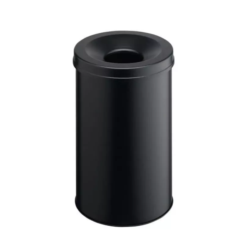 Waste Container Round Steel Black Durable 330601