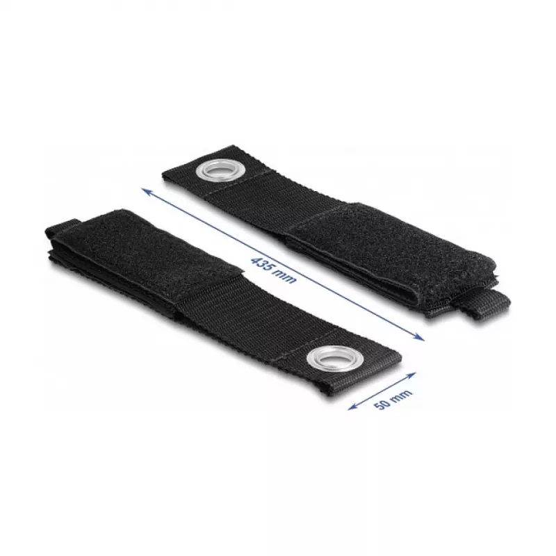 DeLOCK Heavy-duty Hook-and-loop strap 435x50mm black 5pcs
