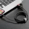 USB-A to Lightning cable Baseus Cafule 2.4A QC 3.0, 1 m — black/red