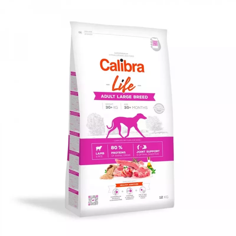 Dry dog food Calibra Life Adult Large Breed Lamb 12 kg — 25–45 kg, 25% protein, 14% fat