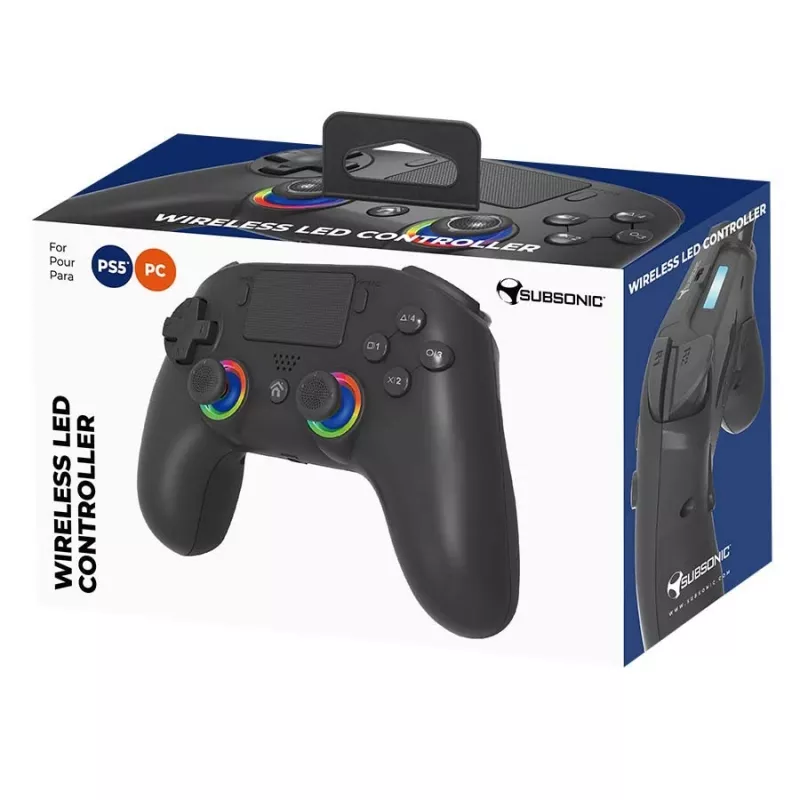 Gamepad Subsonic PS5 Wireless LED Controller Black D-pad Home Options Share