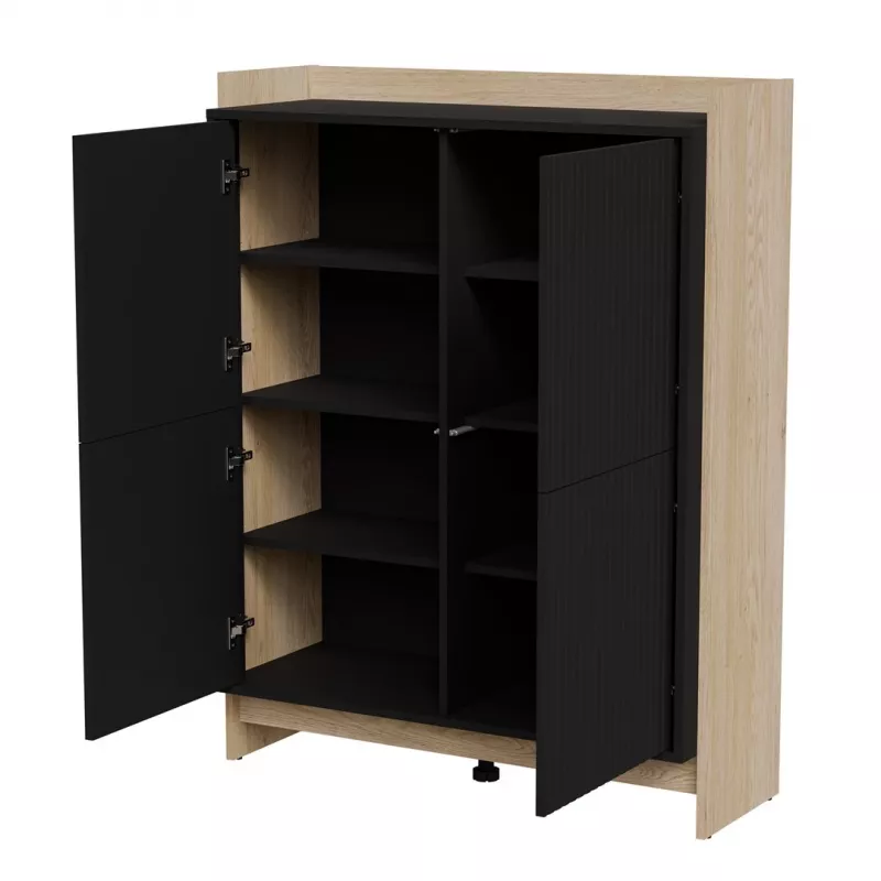 Cama PORTO chest of drawers 100x38x130 oak/black