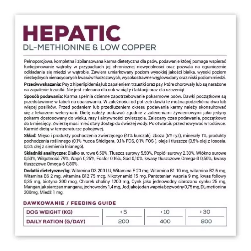 Wet dog food VETEXPERT Veterinary Diet Hepatic for dogs, 400 g, hepatic support, meat flavor