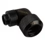 Alphacool Eiszapfen 16mm HardTube Screw-In Fitting 90° Rotatable G1/4 - Angled Compression Fitting for Liquid Cooling System - Deep Black