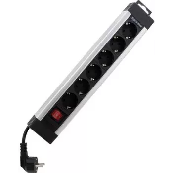 Power strip REV 0014612713, 6 sockets, 2.4 m cable, with switch, silver
