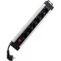 Power strip REV 0014612713, 6 sockets, 2.4 m cable, with switch, silver