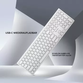 ALOGIC Echelon USB-C Rechargeable Wireless Keyboard Full-size QWERTZ