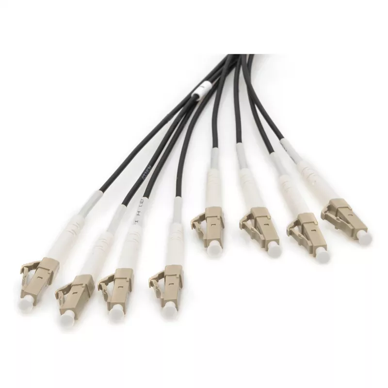 Fiber breakout cable DIGITUS DK-24338U030BK-BBB, pre-assembled OM4 multimode 8-core, LC/UPC–LC/UPC, 30 m, U-DQ(ZN) BH