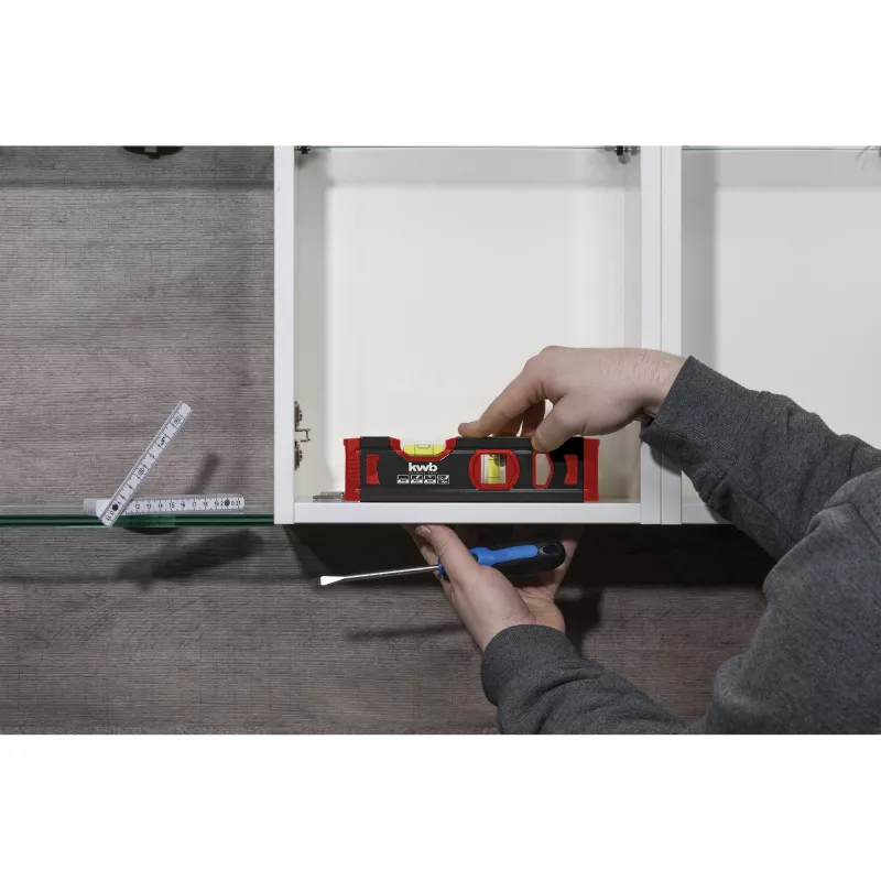 KWB Aluminium Mini Spirit Level 20cm (Dark Grey/Red)