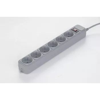 Gembird SPG6-B-10C Surge protector, 6 Schuko sockets, 3m, grey