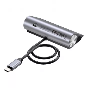 USB hub Unitek H1337AGY01 — 4-port (2×USB-C, 2×USB-A), up to 5 Gbps per port, aluminium, silver