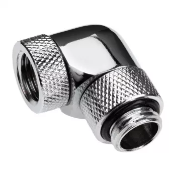 Alphacool Eiszapfen Connector Series - Gewinkelter mounting adapter for Liquid Cooling System - Silver-Nickel
