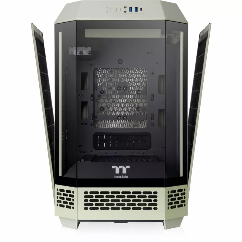 The Tower 250 , Tower-Enclosure Light Green, Tempered Glass