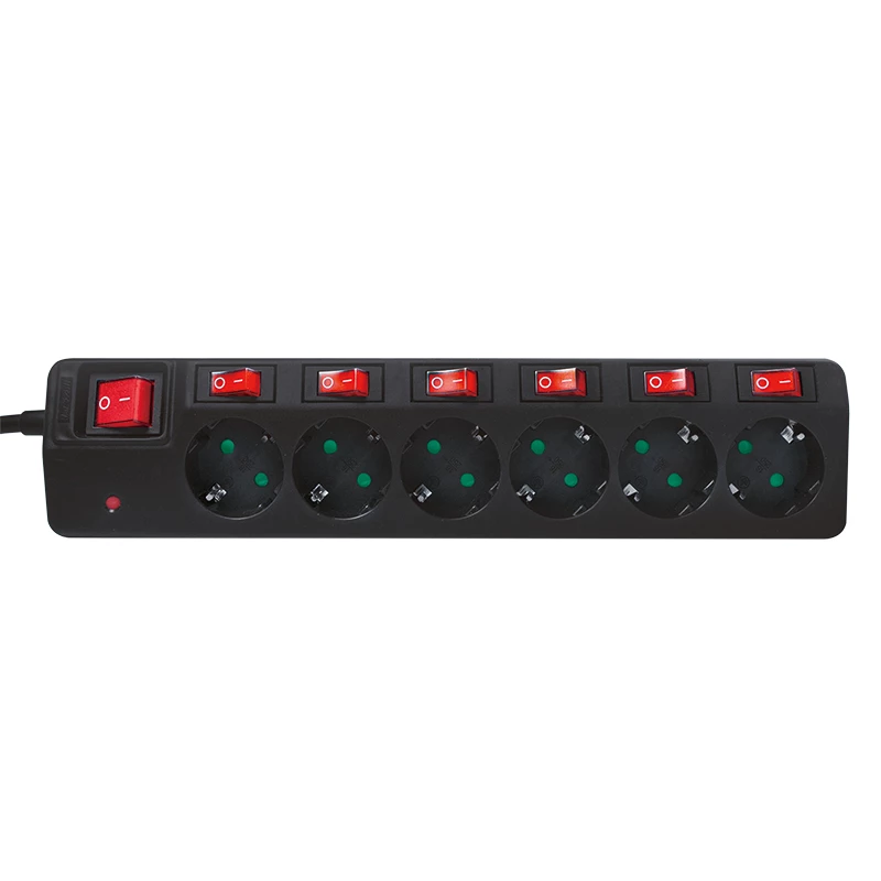 Power Extension LogiLink LPS233 1.5m 6 AC Outlets Indoor Black