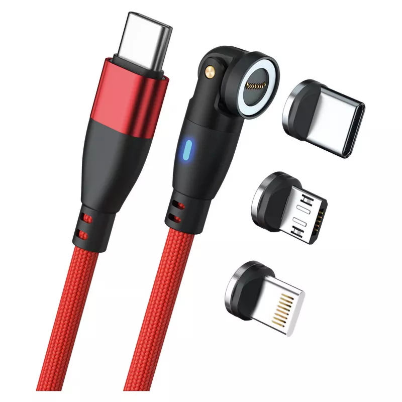 USB Cable RealPower MagneticCharge 100 1m USB C Red Fast Charging