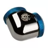 Bitspower Adapter 90° 16mm OD to 16mm OD Hardtube, black glossy/blue