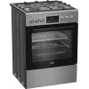 BEKO Cooker | FBMA61330GXDT | Hob type Gas | Oven type Electric | Stainless Steel | Width 60 cm | Grilling | LED | Depth 60 cm | 72 L
