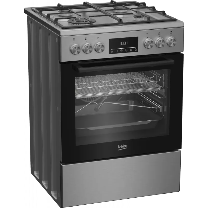 BEKO Cooker | FBMA61330GXDT | Hob type Gas | Oven type Electric | Stainless Steel | Width 60 cm | Grilling | LED | Depth 60 cm | 72 L