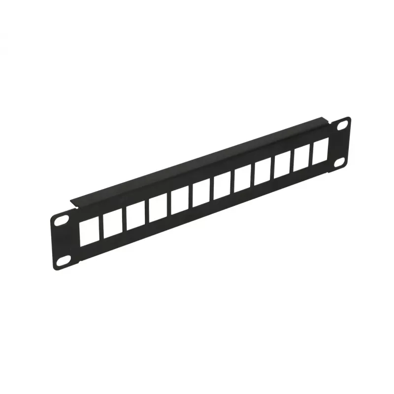 Patch panel Extralink 12-port UTP 10 inch metal housing, black