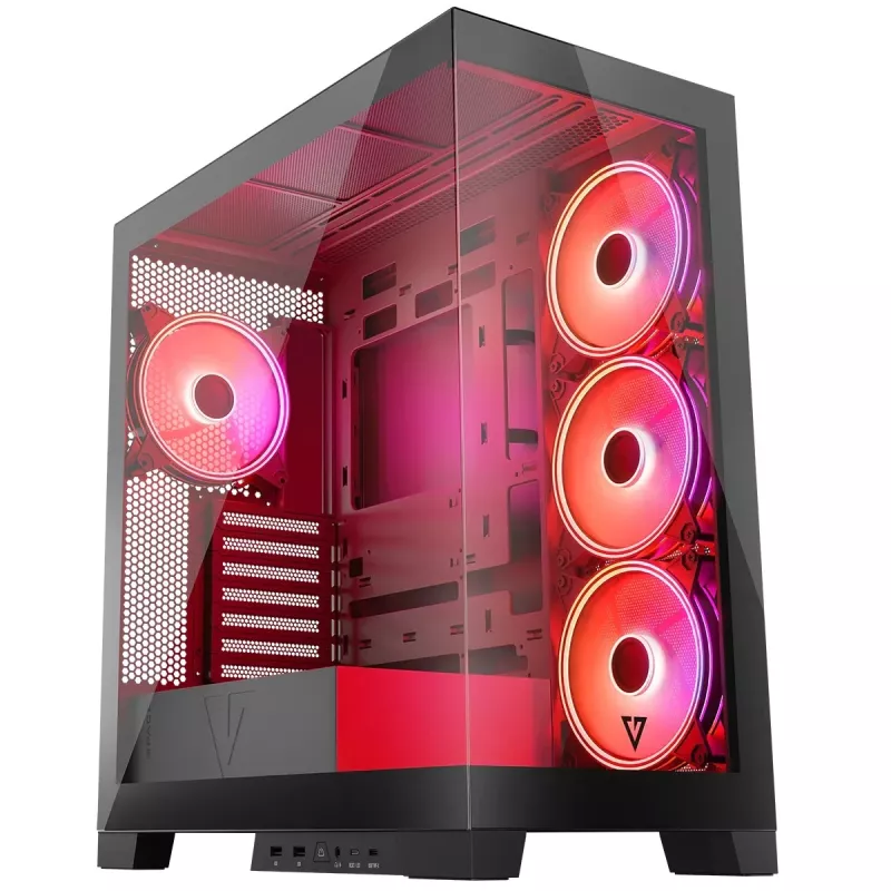 PC case MODECOM Volcano SPACE APEX ARGB Midi Tower, tempered glass, USB-C, supports ATX/microATX/Mini-ITX, GPU up to 430 mm, CPU cooler up to 180 mm