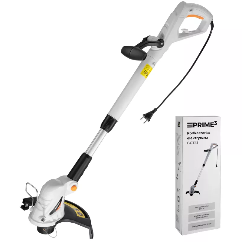 PRIME3 GGT41 500W Electric Grass Trimmer 30cm Cutting Width Telescopic Shaft