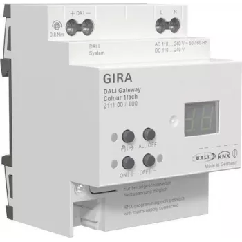 DALI gateway Gira 211100 Colour 1f REG KNX Secure for integration between KNX and DALI systems