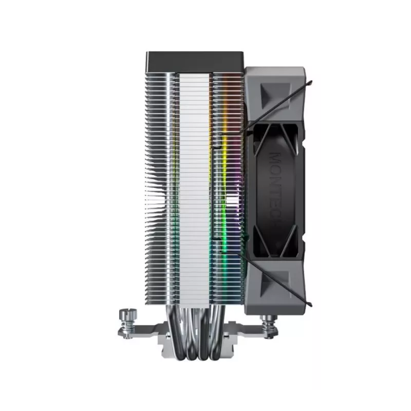 Air cooler Montech NX400 ARGB, 120 mm fan, FDB, 800–1950 RPM, TDP 270 W, Black