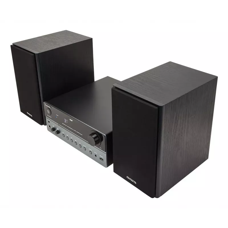 Home audio micro system Aiwa MSBTU-700DAB — 25W RMS, DAB+/FM, Bluetooth 10m, tray CD, LED display, Black/Arctic blue