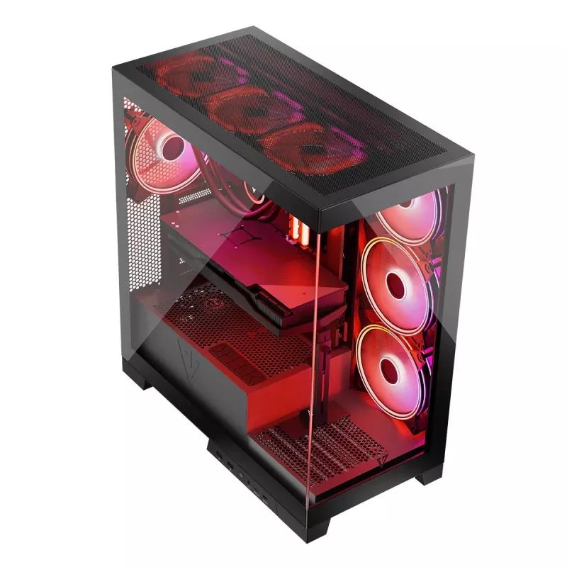 PC case MODECOM Volcano SPACE APEX ARGB Midi Tower, tempered glass, USB-C, supports ATX/microATX/Mini-ITX, GPU up to 430 mm, CPU cooler up to 180 mm