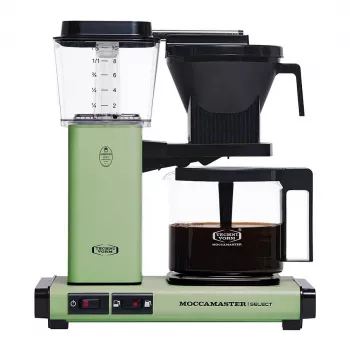 Drip coffee maker MOCCAMASTER KBG Select — 1.25 L water tank, 10-cup capacity, stainless steel, pastel green