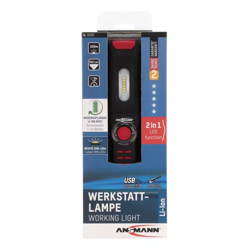 Hand flashlight Ansmann IL300R Black
