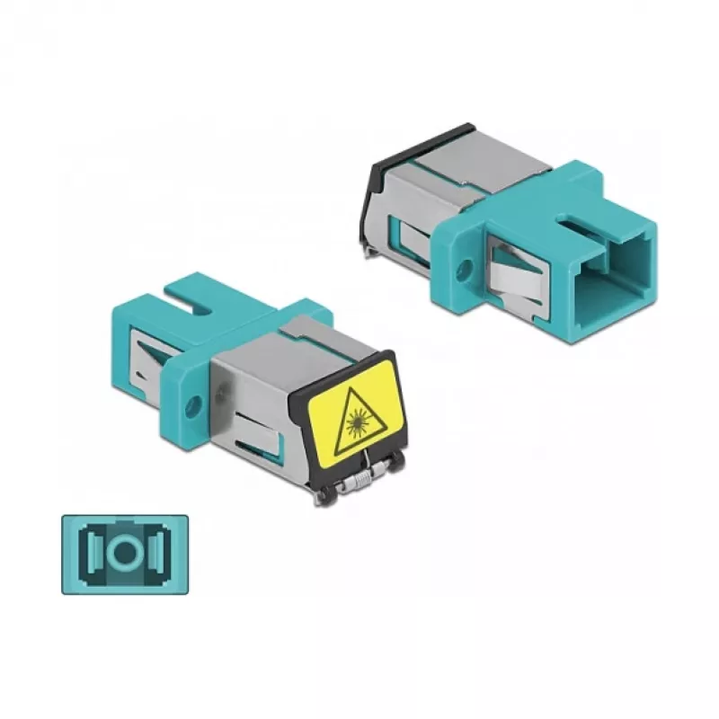 Optical Fiber Coupler DeLOCK 86890 SC Simplex female to SC Simplex female Multi-mode aqua