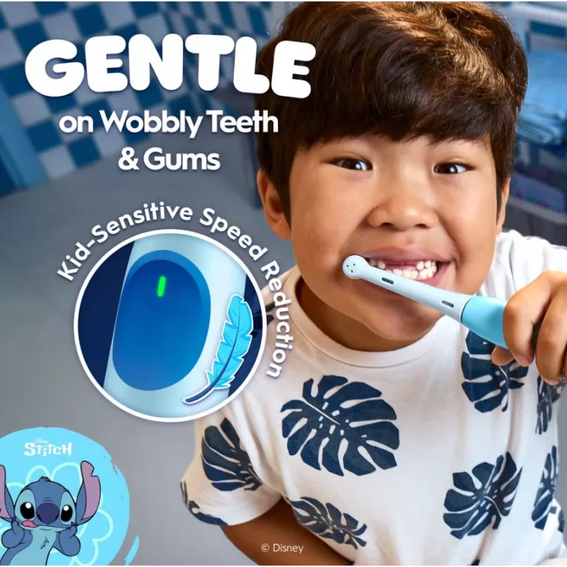 Oral-B Electric Toothbrush with Travel Case, 6Y+ | iO Kids Disney Stitch | Rechargeable | For kids | Number of brush heads included 1 | Number of teeth brushing modes 3