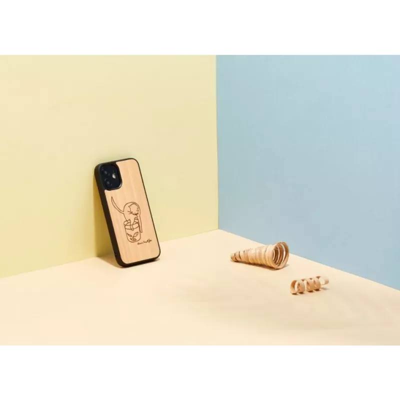 Phone case man and wood for iPhone 12 mini — printed cat with red fish