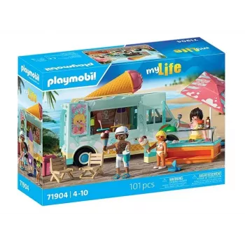 PLAYMOBIL Playset Ice Cream Van & Surf Shop 71904 with Figures