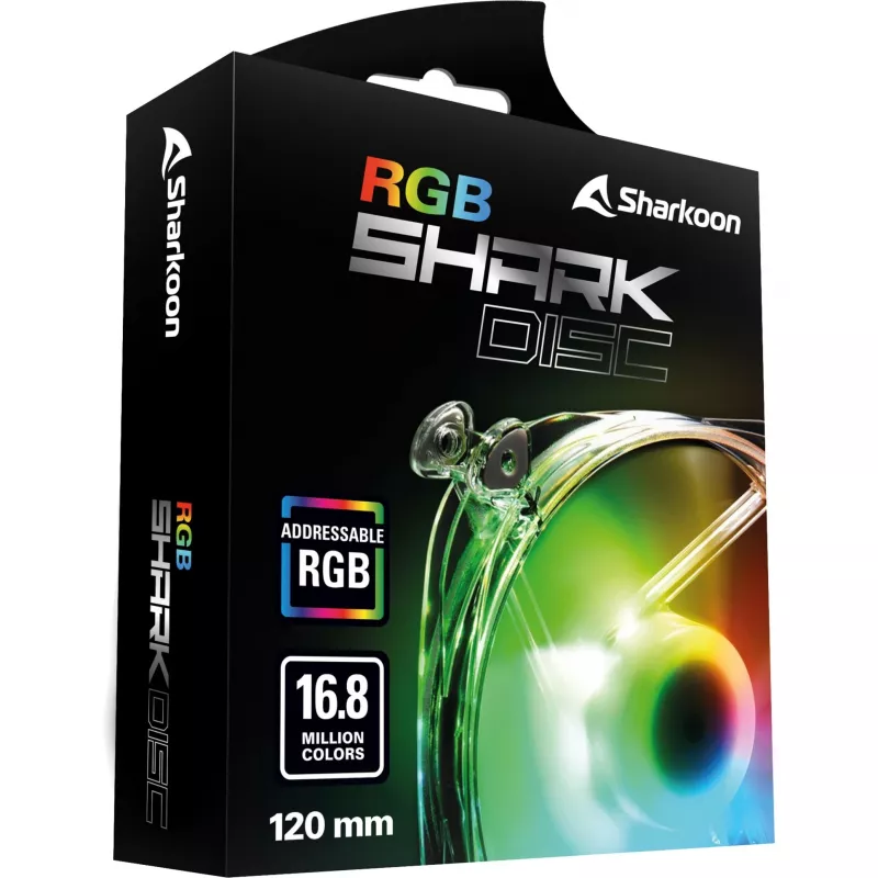 SHARKOON SHARK Disc ARGB 120mm Case Fan - White