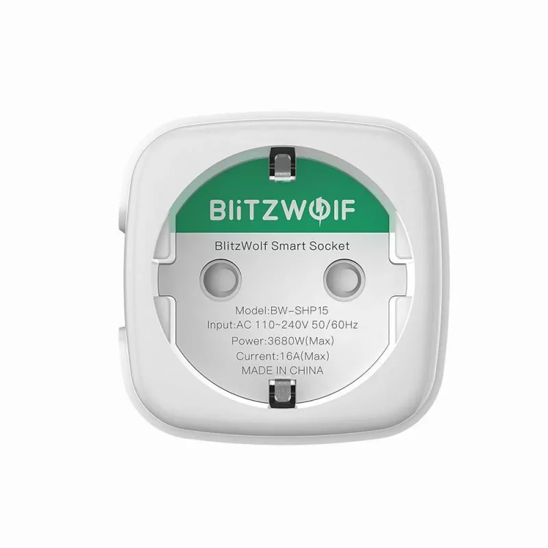 Smart socket BlitzWolf BW-SHP15 ZigBee 3680W — in-wall Wi‑Fi/ ZigBee compatible power outlet