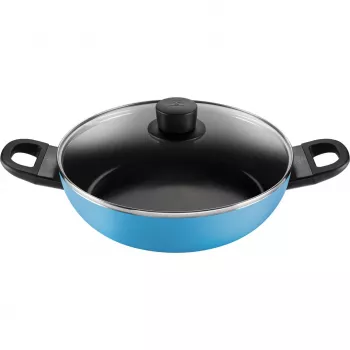 Deep frying pan Ballarini CAPRERA 28 cm with lid, blue
