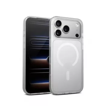 Crong Hybrid Matte Magnetic MagSafe case for iPhone 17 Pro — translucent white, PC+TPU