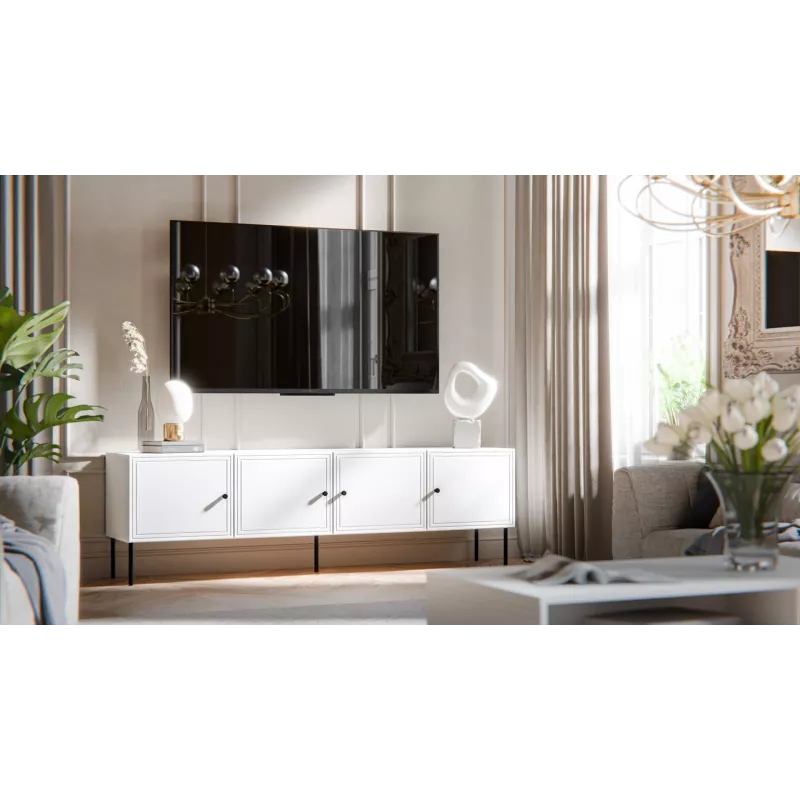 4D RTV cabinet PALAZZO BIS 201x40x60 white matt
