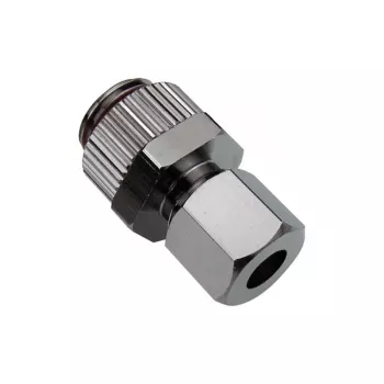 Compression fitting for copper tubes, Koolance NZL-CU06 — for 6 mm OD tubes to G 1/4 inch BSPP, silver