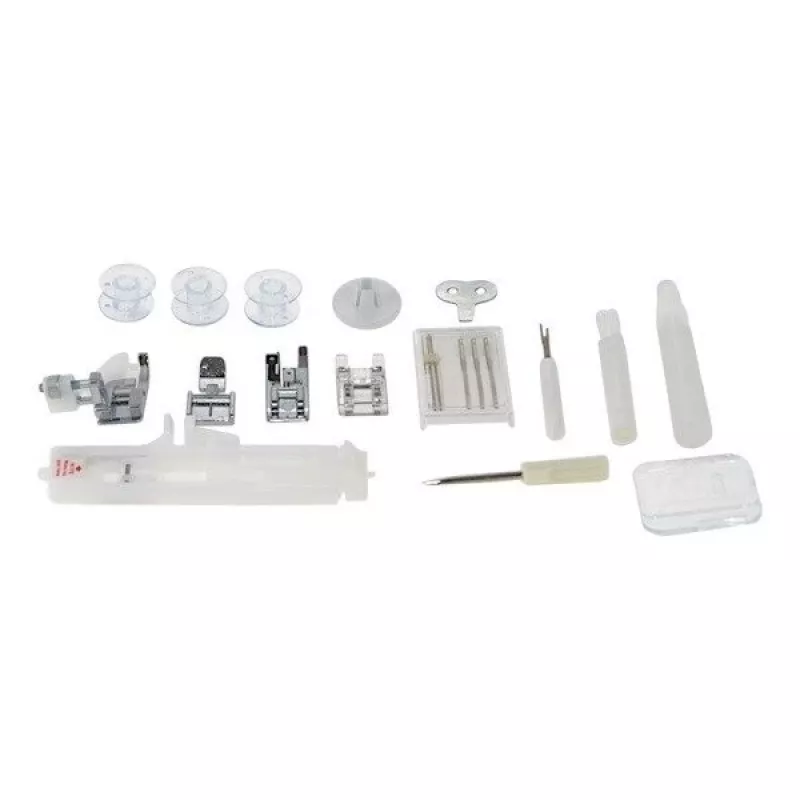 Mechanical household sewing machine lucznik Malwina 2070 — 63 stitch patterns, 7 mm stitch width, 99 programs, automatic buttonhole, free arm