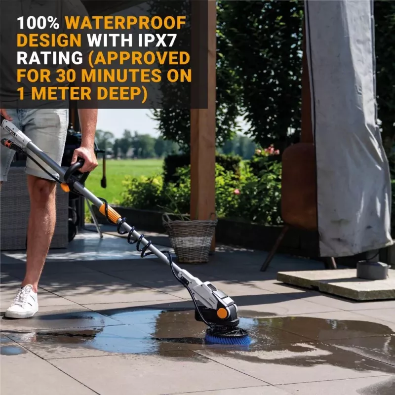 Batavia B.V. | 18V Twin Brush - Cordless Brushless Telescopic Power Scrubber, Without Battery and Charger | IPX7