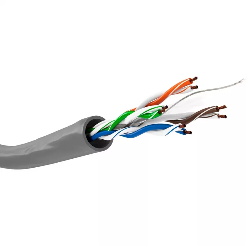 Network Cable Cat.6, U/UTP (Grey, 100 Meter, flexible)